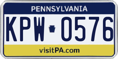 PA license plate KPW0576