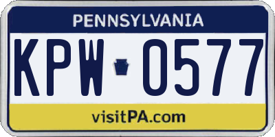 PA license plate KPW0577