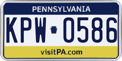 PA license plate KPW0586