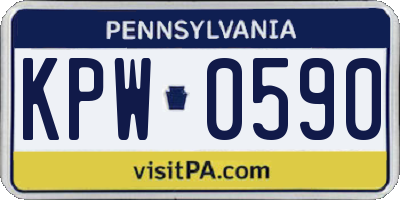 PA license plate KPW0590