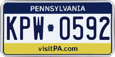 PA license plate KPW0592