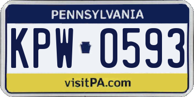 PA license plate KPW0593