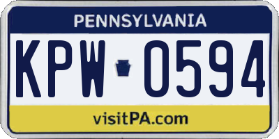 PA license plate KPW0594
