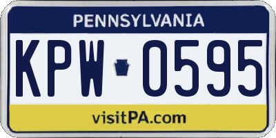 PA license plate KPW0595