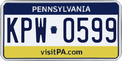 PA license plate KPW0599