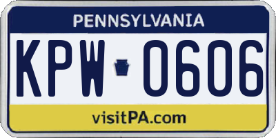 PA license plate KPW0606