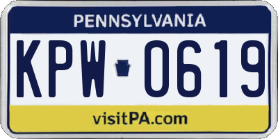 PA license plate KPW0619