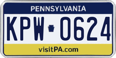 PA license plate KPW0624