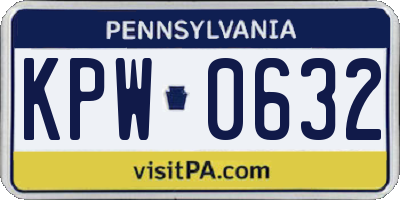 PA license plate KPW0632