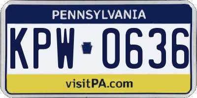 PA license plate KPW0636
