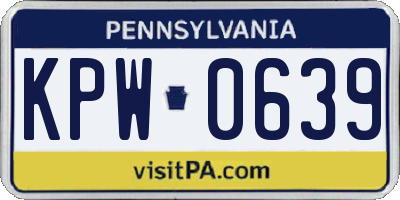 PA license plate KPW0639