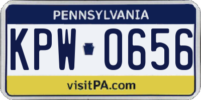 PA license plate KPW0656