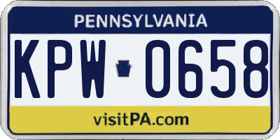 PA license plate KPW0658