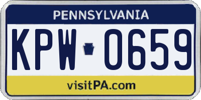 PA license plate KPW0659
