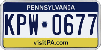 PA license plate KPW0677