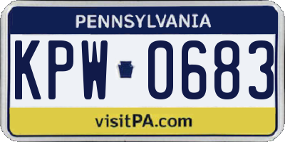 PA license plate KPW0683