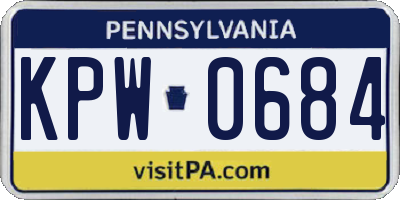 PA license plate KPW0684