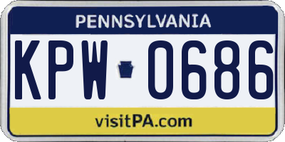 PA license plate KPW0686
