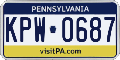 PA license plate KPW0687