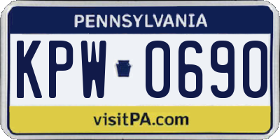 PA license plate KPW0690