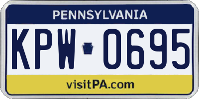 PA license plate KPW0695