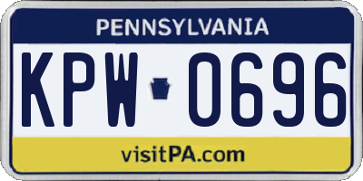 PA license plate KPW0696