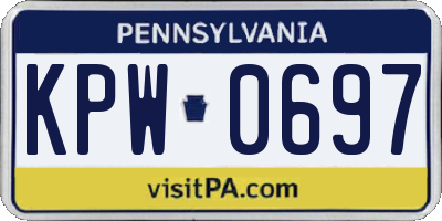 PA license plate KPW0697