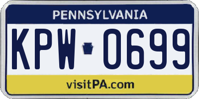 PA license plate KPW0699