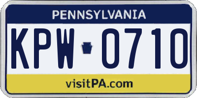 PA license plate KPW0710