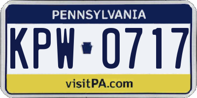 PA license plate KPW0717