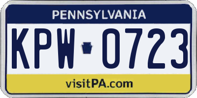 PA license plate KPW0723