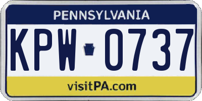 PA license plate KPW0737