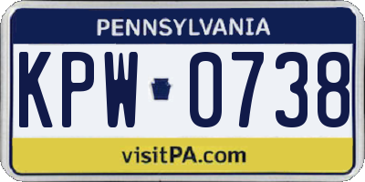 PA license plate KPW0738