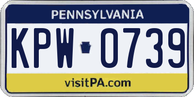 PA license plate KPW0739