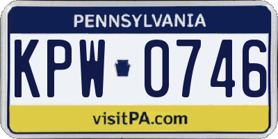 PA license plate KPW0746