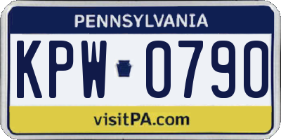 PA license plate KPW0790