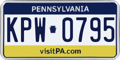 PA license plate KPW0795
