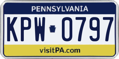 PA license plate KPW0797