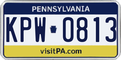 PA license plate KPW0813