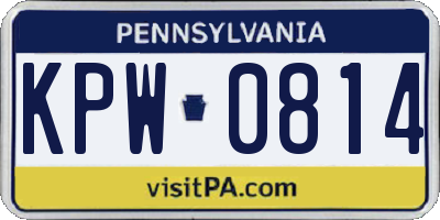 PA license plate KPW0814