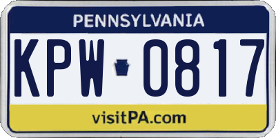 PA license plate KPW0817