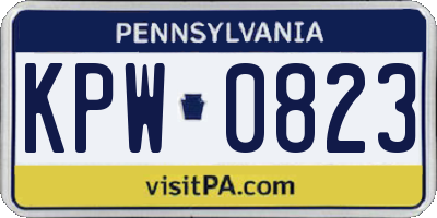PA license plate KPW0823