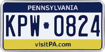 PA license plate KPW0824