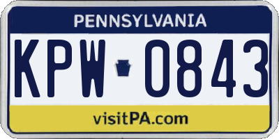 PA license plate KPW0843