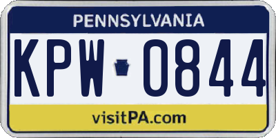 PA license plate KPW0844