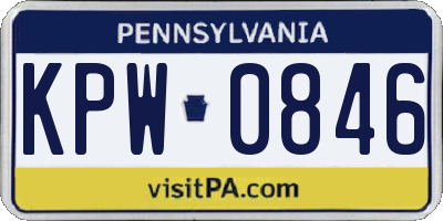 PA license plate KPW0846