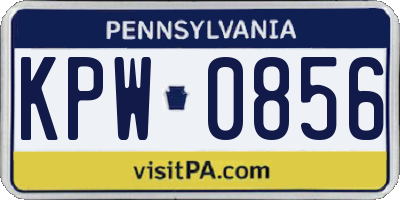 PA license plate KPW0856