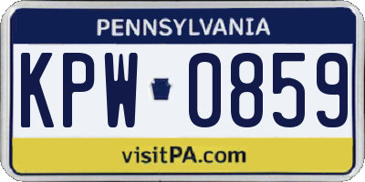 PA license plate KPW0859