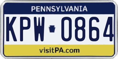 PA license plate KPW0864