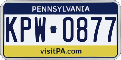 PA license plate KPW0877